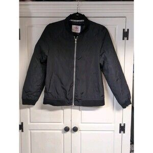 Justice Girls Windbreaker Jacket Black  Sz 14/16